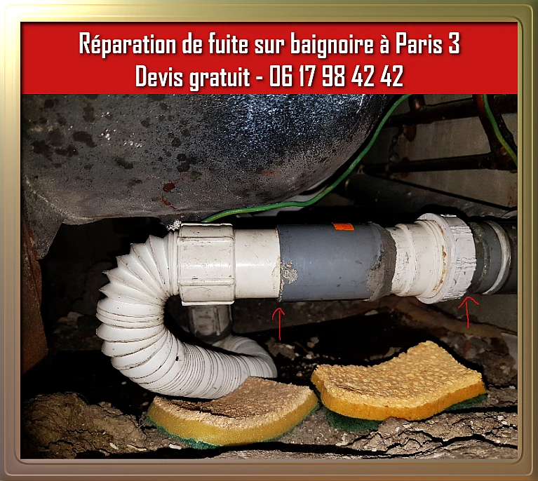 Réparation de fuite sur baignoire à Paris 3