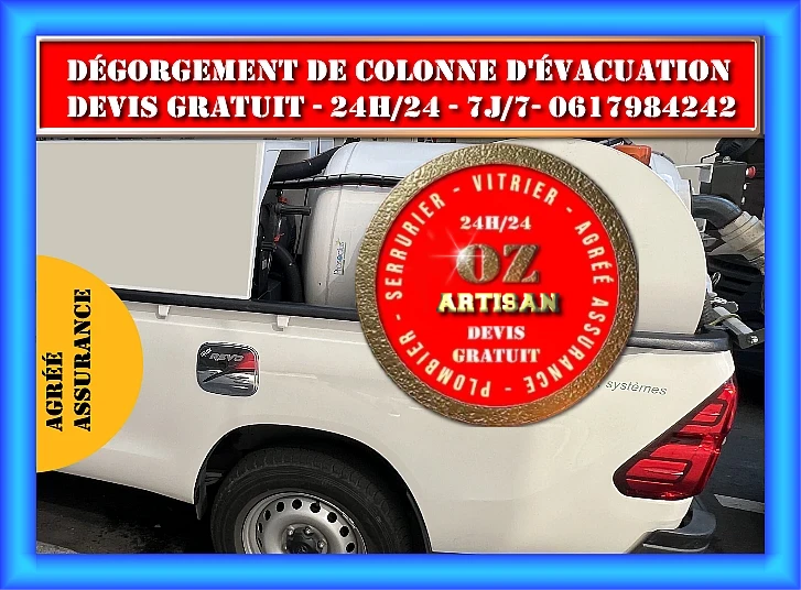 Dégorgement colonne évacuation à Paris-10